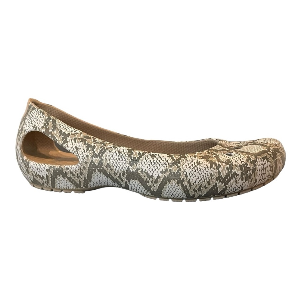 Crocs flat, faux snake skin size 7
